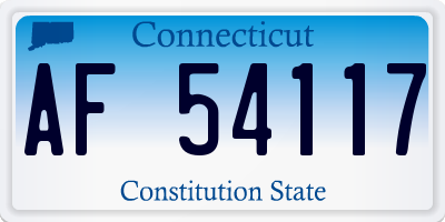 CT license plate AF54117