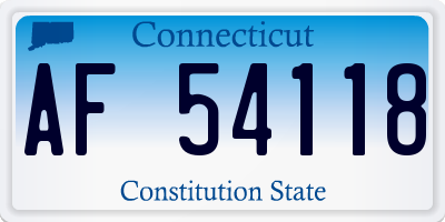 CT license plate AF54118