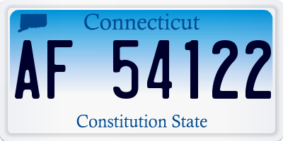 CT license plate AF54122