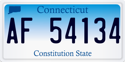 CT license plate AF54134