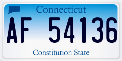 CT license plate AF54136