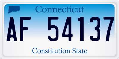 CT license plate AF54137