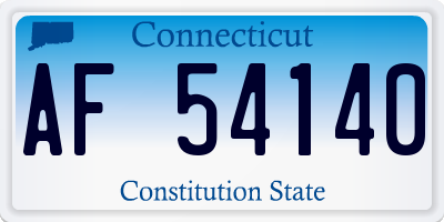 CT license plate AF54140
