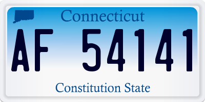 CT license plate AF54141