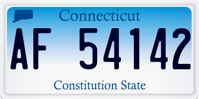 CT license plate AF54142