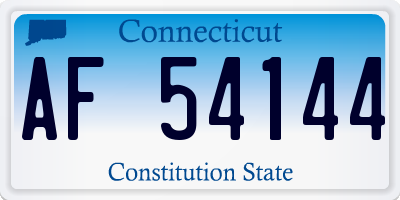CT license plate AF54144