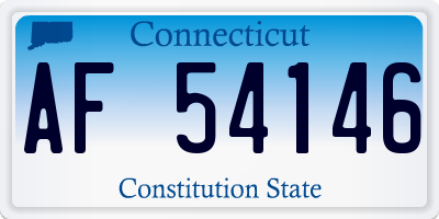 CT license plate AF54146