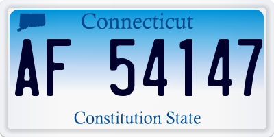 CT license plate AF54147