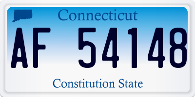 CT license plate AF54148