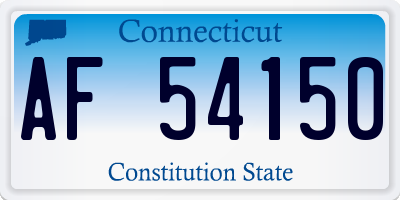 CT license plate AF54150