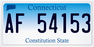 CT license plate AF54153