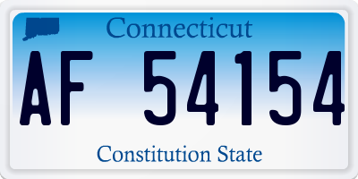 CT license plate AF54154
