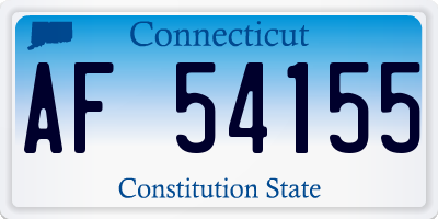 CT license plate AF54155