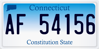 CT license plate AF54156