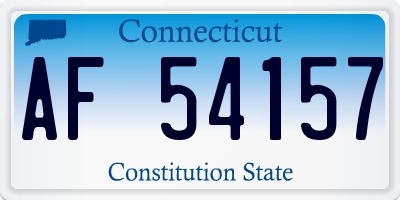 CT license plate AF54157