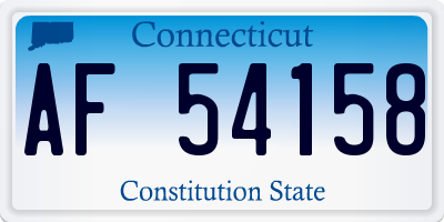 CT license plate AF54158