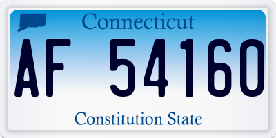 CT license plate AF54160