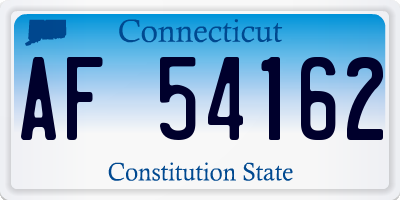 CT license plate AF54162