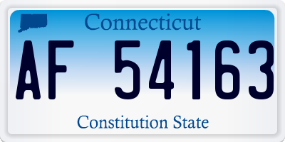 CT license plate AF54163