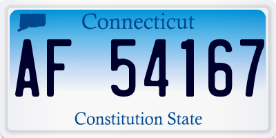CT license plate AF54167
