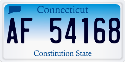 CT license plate AF54168