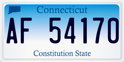 CT license plate AF54170