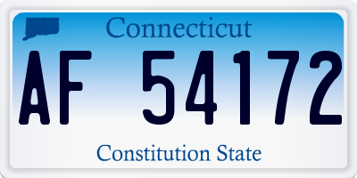 CT license plate AF54172