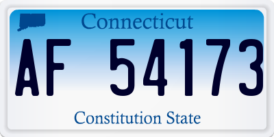 CT license plate AF54173