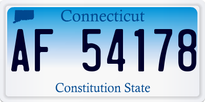 CT license plate AF54178