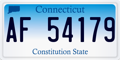 CT license plate AF54179