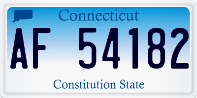 CT license plate AF54182