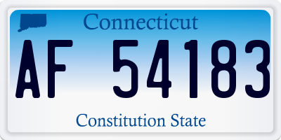 CT license plate AF54183