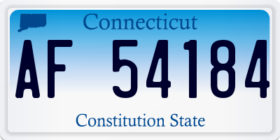 CT license plate AF54184