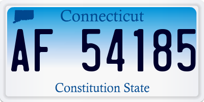 CT license plate AF54185