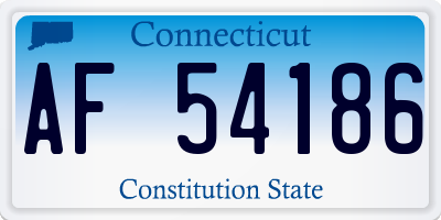 CT license plate AF54186