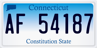 CT license plate AF54187
