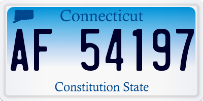 CT license plate AF54197