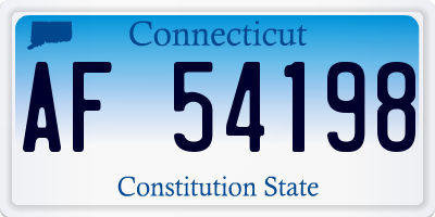 CT license plate AF54198