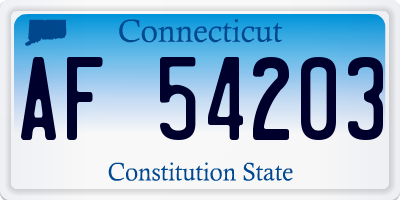CT license plate AF54203