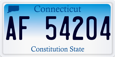 CT license plate AF54204