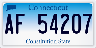 CT license plate AF54207
