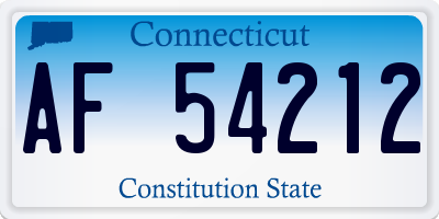 CT license plate AF54212