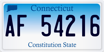 CT license plate AF54216