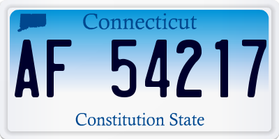 CT license plate AF54217