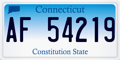 CT license plate AF54219