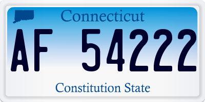 CT license plate AF54222