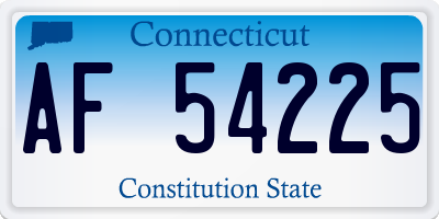 CT license plate AF54225