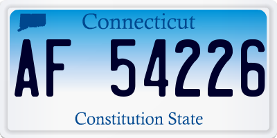 CT license plate AF54226