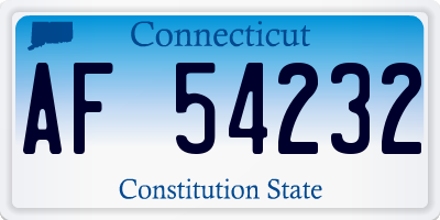 CT license plate AF54232