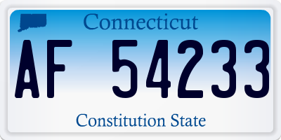 CT license plate AF54233